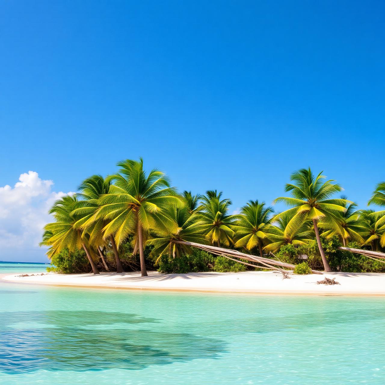 Playa tropical con palmeras